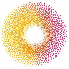 Fototapete - Colorful Dot Pattern Design with Radiant Yellow and Pink Hues in a Circular Formation : Generative AI