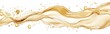 © Generative AI - Flowing golden liquid wave with bubbles on a white background showcasing vibrant movement and texture : Generative AI
