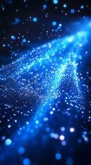 Aufkleber - Dynamic Flow of Blue Light Particles Creating an Ethereal and Enigmatic Visual Scene : Generative AI