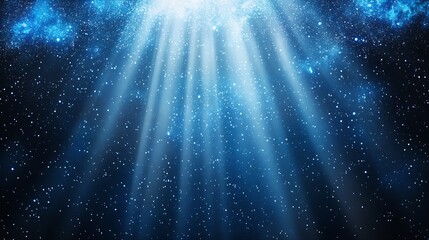 Poster - Captivating Cosmic Light Rays Shine Through a Starry Sky with Sparkling Stars and Galaxies : Generative AI