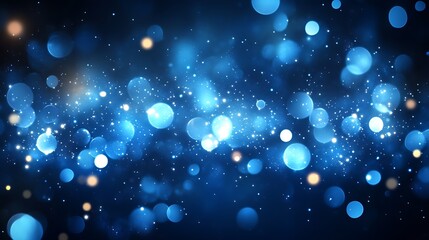Fototapete - Stunning blue bokeh background filled with shimmering lights creating a magical visual effect : Generative AI