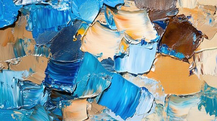 Poster - An abstract oil painting displays thick brushstrokes and textures