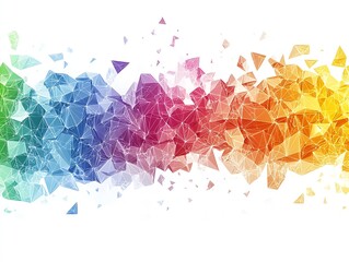 Fototapete - Vibrant colorful abstract background with polygonal design creating a beautiful visual gradient : Generative AI