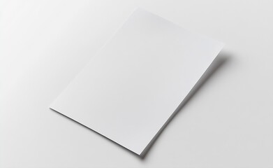 Aufkleber - Single blank white sheet of paper lying on a smooth surface ready for notes or drawings : Generative AI