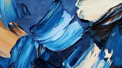 Poster - Textured artwork features a blend of varied painted brush strokes