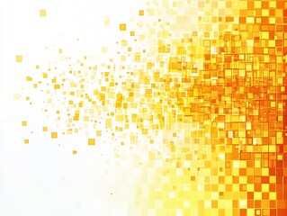 Aufkleber - Vibrant Abstract Background Featuring Dispersed Yellow and Orange Squares : Generative AI