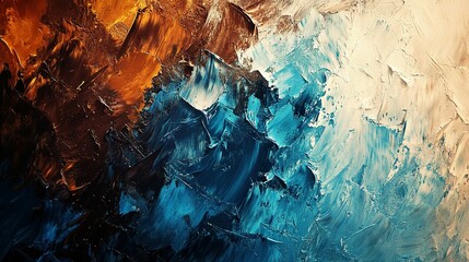 Poster - An abstract acrylic painting depicting textured color blends and strokes