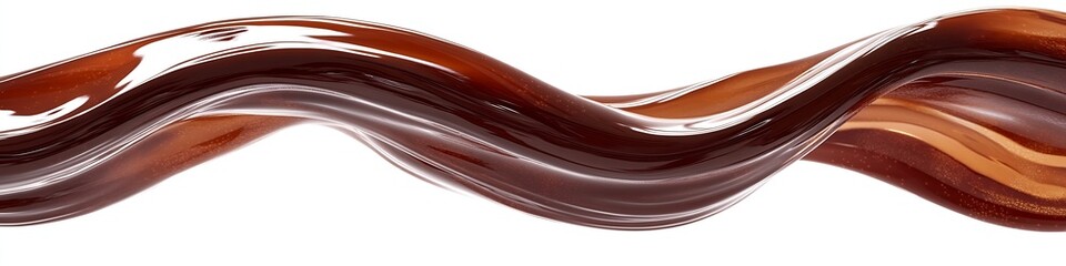 Aufkleber - Rich chocolate swirl showcasing smooth and creamy texture on a white background : Generative AI