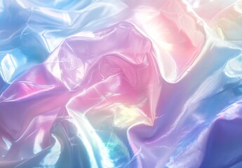 Poster - Elegant pastel draped fabric background featuring soft textures and mesmerizing flowing patterns : Generative AI