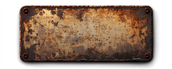 Poster - Weathered Long Metal Plate with Rust and Industrial Charm for Textured Backgrounds : Generative AI