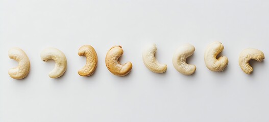 Poster - Variety of cashew nuts arranged on a clean background highlighting natural snacks : Generative AI