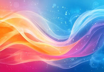 Poster - Vibrant and Colorful Abstract Wave Background in Orange and Blue Gradients : Generative AI