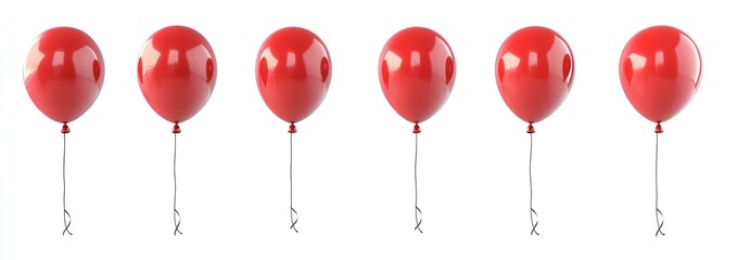 Poster - Vibrant Red Balloons in a Row Perfect for Celebrations and Festive Occasions : Generative AI