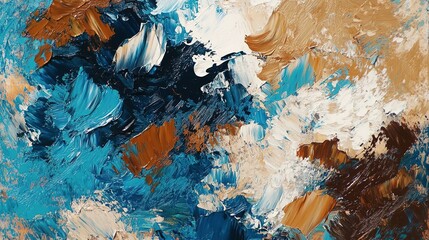 Poster - An abstract painting featuring textured brushstrokes and mixed colors
