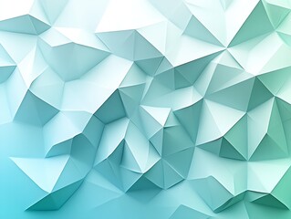 Fototapete - Soft Blue and White Polyhedral Background Creating an Abstract Artistic Design : Generative AI