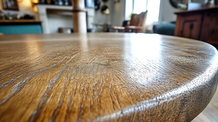 Aufkleber - Close-up view of exquisitely crafted wooden surface with abstract design