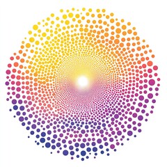Poster - Artistic Representation of a Colorful Circular Pattern Radiating Light and Colorful Dots : Generative AI