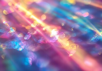 Aufkleber - Colorful light beams through a dreamy background create a vibrant and lively atmosphere for artistic expression : Generative AI