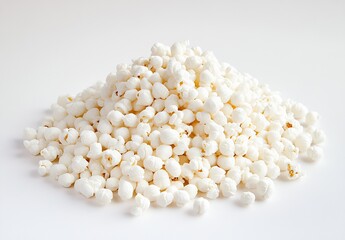 Aufkleber - A generous pile of fresh white popcorn kernels prepared for a movie snack : Generative AI