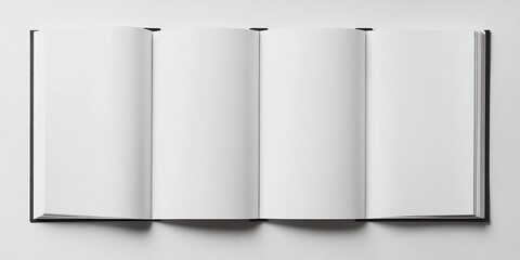 Poster - Wide open blank pages of a book inviting creativity and ideas for writing and illustration projects : Generative AI