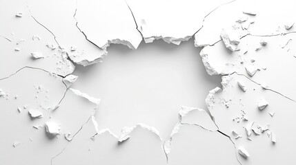 Poster - Dramatic cracked wall showcasing imperfections and depth creating an interesting focal point for photography : Generative AI