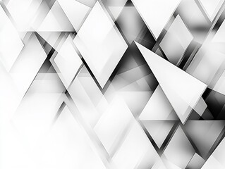 Aufkleber - Geometric abstract pattern created with overlapping layers in shades of white and gray for a modern aesthetic : Generative AI