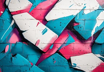 Poster - Vibrant graffiti art showcasing bold colors in an urban setting perfect for street art enthusiasts : Generative AI
