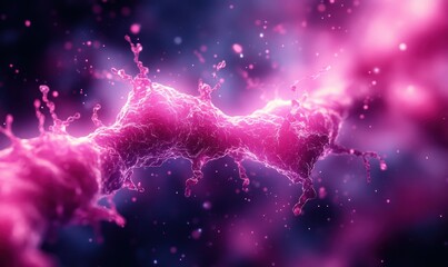 Poster - Abstract Neural Network Design with Pink Color Scheme and Glowing Effects