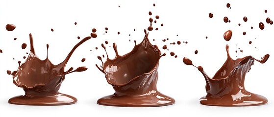Poster - Elegant Dark Chocolate Splash Creating Unique Forms and Visual Dynamics : Generative AI