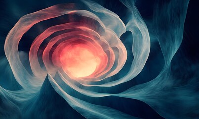 Poster - Abstract Tunnel of Light and Shadow with Swirling Lines Effect