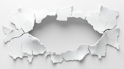 Poster - A dramatic scene of cracked white wall offering a glimpse of a hidden space behind it : Generative AI