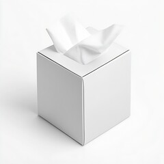 Aufkleber - Elegant white tissue box with tissues on display against a clean background : Generative AI