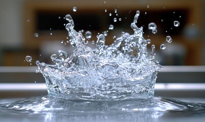 Poster - Splashes of Water in High-Speed Photography Creating Dynamic Effects and Textures