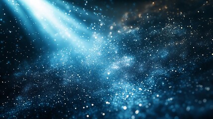 Aufkleber - Stunning cosmic background with beams of light shining through sparkling dust in the universe : Generative AI