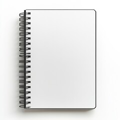 Fototapete - Minimalist spiral notebook on a white background for note taking and journaling : Generative AI