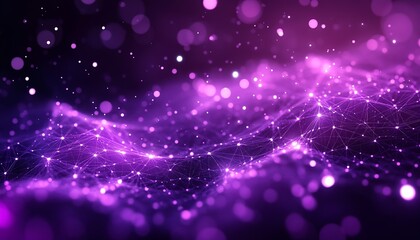 Fototapete - Spectacular visual of digital connections and glowing dots forming a futuristic landscape : Generative AI