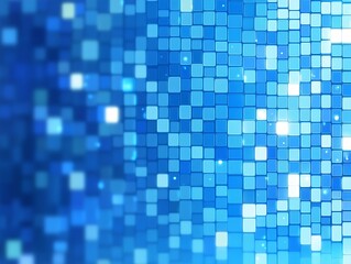 Aufkleber - Vibrant Mosaic of Blue Tiles Creating a Stylish and Contemporary Background Design for Modern Use : Generative AI