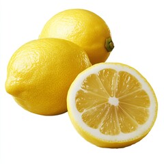 Aufkleber - Fresh and Juicy Yellow Lemons Whole and Sliced with Bright Colors for Culinary Use : Generative AI