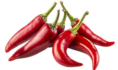 Aufkleber - Multiple red chili peppers artfully arranged capturing their vibrant color and appealing look for culinary inspiration : Generative AI