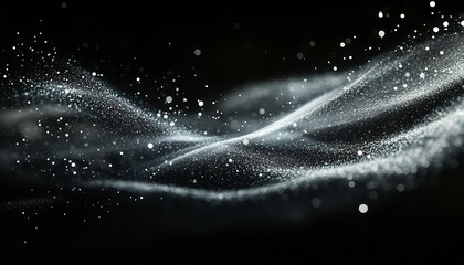 Poster - Elegant Flow of Sparkling Light and Fine Particles Creating a Dreamy Abstract Experiences in Imagery : Generative AI