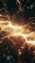 Poster - Glowing Golden Energy Pattern Abstract Background