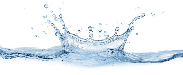 Aufkleber - Crystal clear water splash with vibrant droplets reflecting light in an artistic display : Generative AI