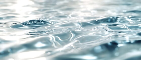 Leinwandbilder - Calming CloseUp of Gentle Water Surface with Beautiful Reflections and Ripples : Generative AI