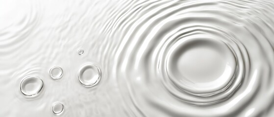 Poster - Close up view of ripples and bubbles in clear liquid showcasing fluid dynamics and nature's beauty : Generative AI