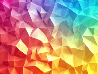 Poster - Vibrant geometric pattern with colorful triangular facets creating a stunning abstract background : Generative AI