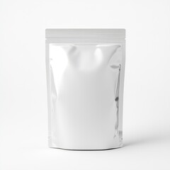 Poster - Matte White Packaging Pouch Ideal for Snacks or Retail Products with Clean Aesthetic : Generative AI