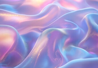 Poster - Luxurious silky fabric in soft pastel colors featuring a smooth wavelike texture for highend design projects : Generative AI