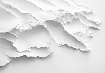 Aufkleber - Closeup of torn edges of white paper creating a textured surface for artistic applications : Generative AI