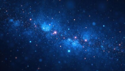 Wall Mural - Sparkling starfield in midnight blue with glittering celestial bodies, cosmos, nebula