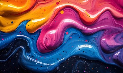 Poster - Colorful Abstract Swirls of Liquid Paint Background with Artistic Flair